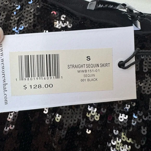 WeWoreWhat New Years Eve Straight Sequin Skirt in Black - Picture 10 of 12